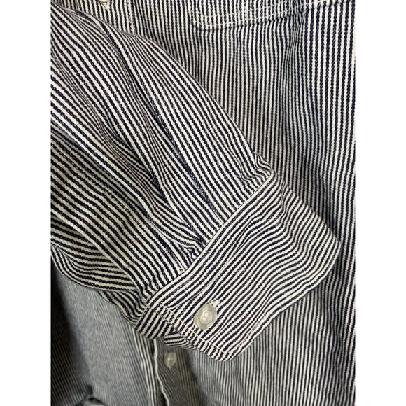 Ben Davis Heavyweight Cotton Hickory Striped Button Up Work Shirt Sz 3XL Shacket - Picture 12 of 16